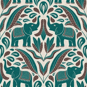 Tribal Elephant Fabric, Wallpaper and Home Decor | Spoonflower